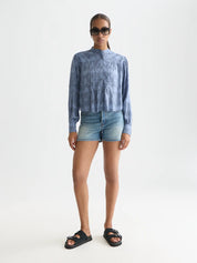 Pintuck shirt -Horseshoes infinity