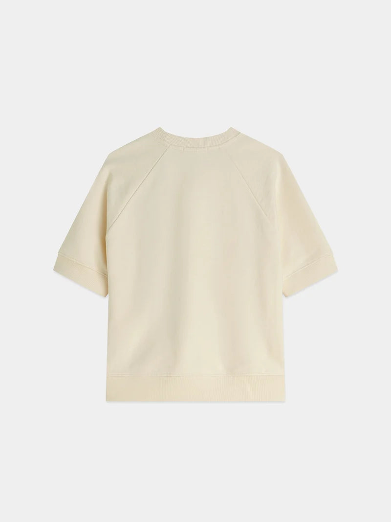 Short-sleeved artwork sweatshirt -Eggnog