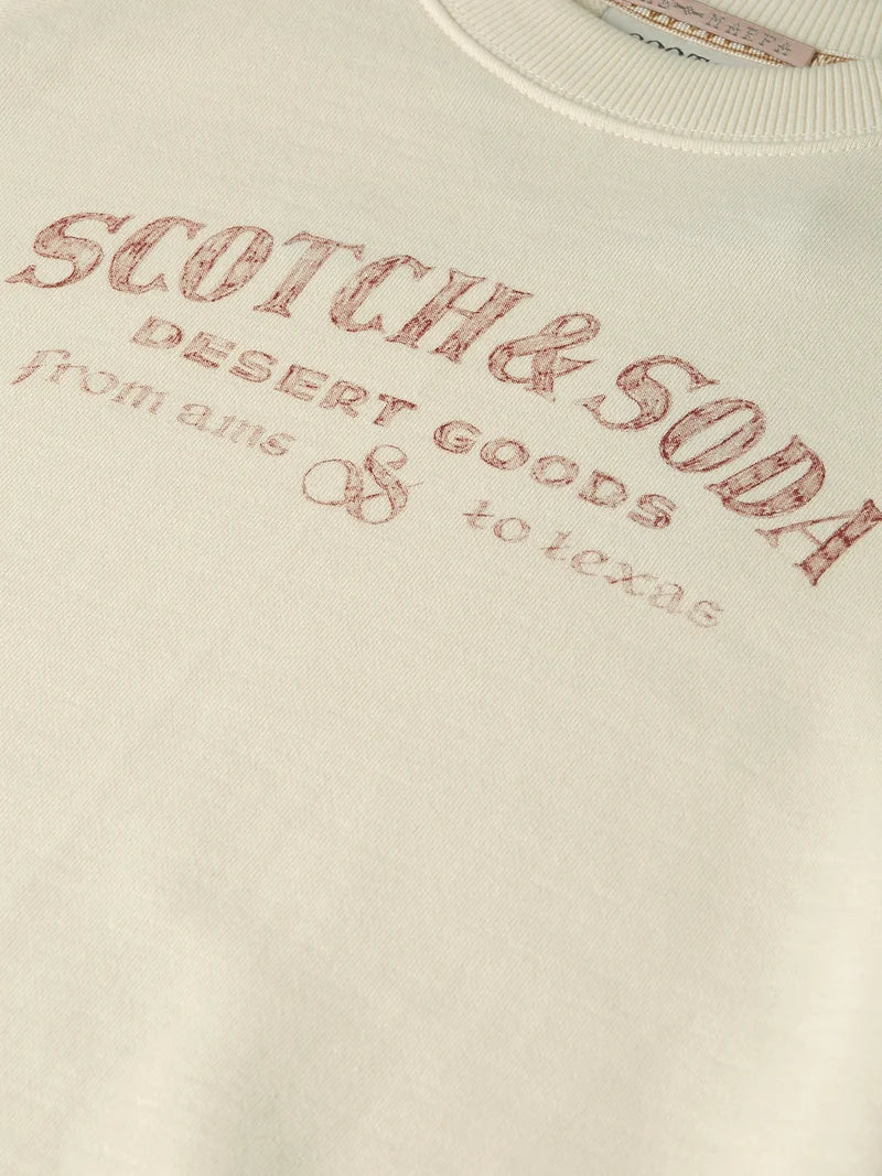 Short-sleeved artwork sweatshirt -Eggnog