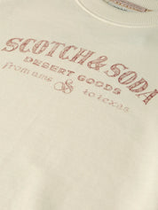 Short-sleeved artwork sweatshirt -Eggnog