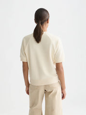 Short-sleeved artwork sweatshirt -Eggnog