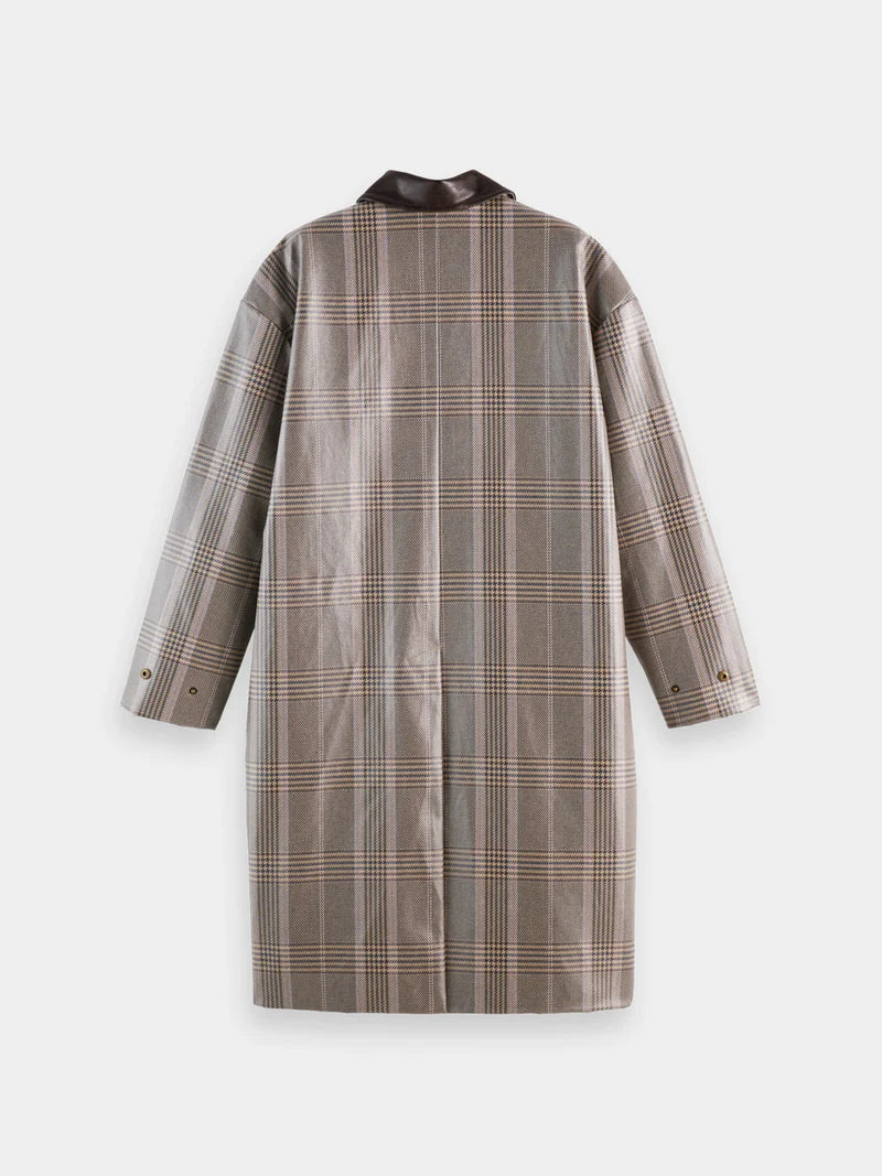Coated raincoat -Plaza taupe check - Presence Hamilton