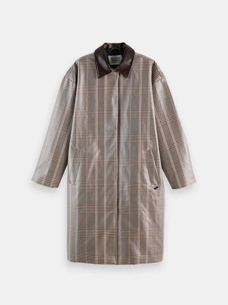 Coated raincoat -Plaza taupe check - Presence Hamilton