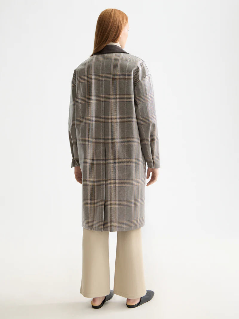 Coated raincoat -Plaza taupe check - Presence Hamilton