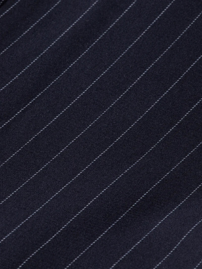 Single-breasted fitted blazer-Night Blue Pinstripe