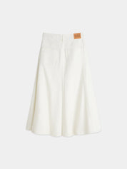 Denim maxi skirt -Stardust white