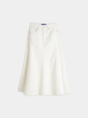 Denim maxi skirt -Stardust white
