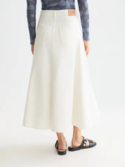 Denim maxi skirt -Stardust white