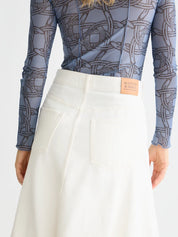 Denim maxi skirt -Stardust white