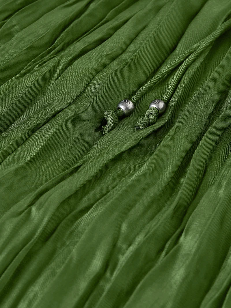 Micro pleat skirt -Garden Green