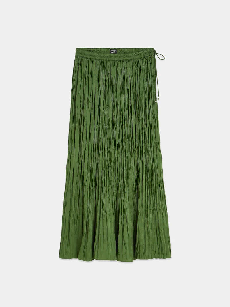 Micro pleat skirt -Garden Green