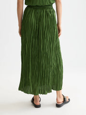 Micro pleat skirt -Garden Green