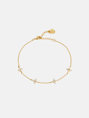 Pearl Multi Flower Bracelet- Gold