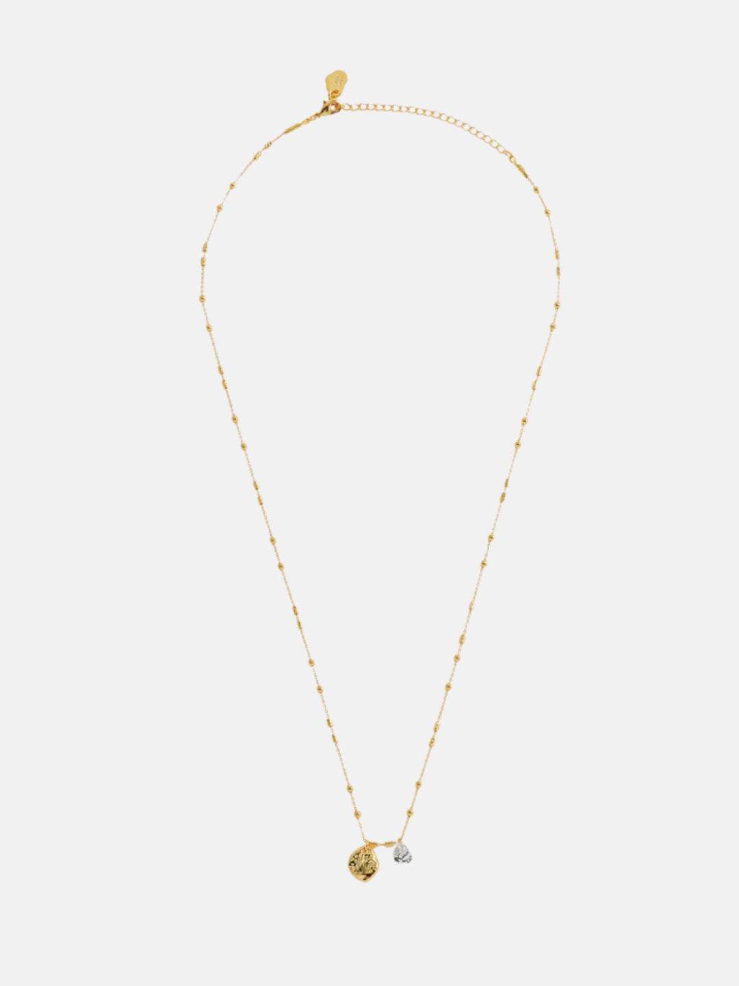 Triple Beaded Chain & Molten Pebble Necklace - Presence Hamilton