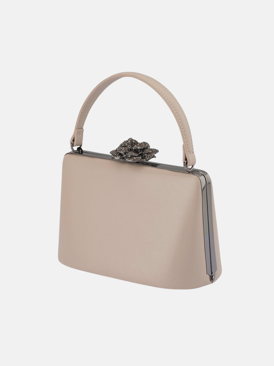 Grace Embellished Frame Bag - Natural