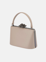 Grace Embellished Frame Bag - Natural