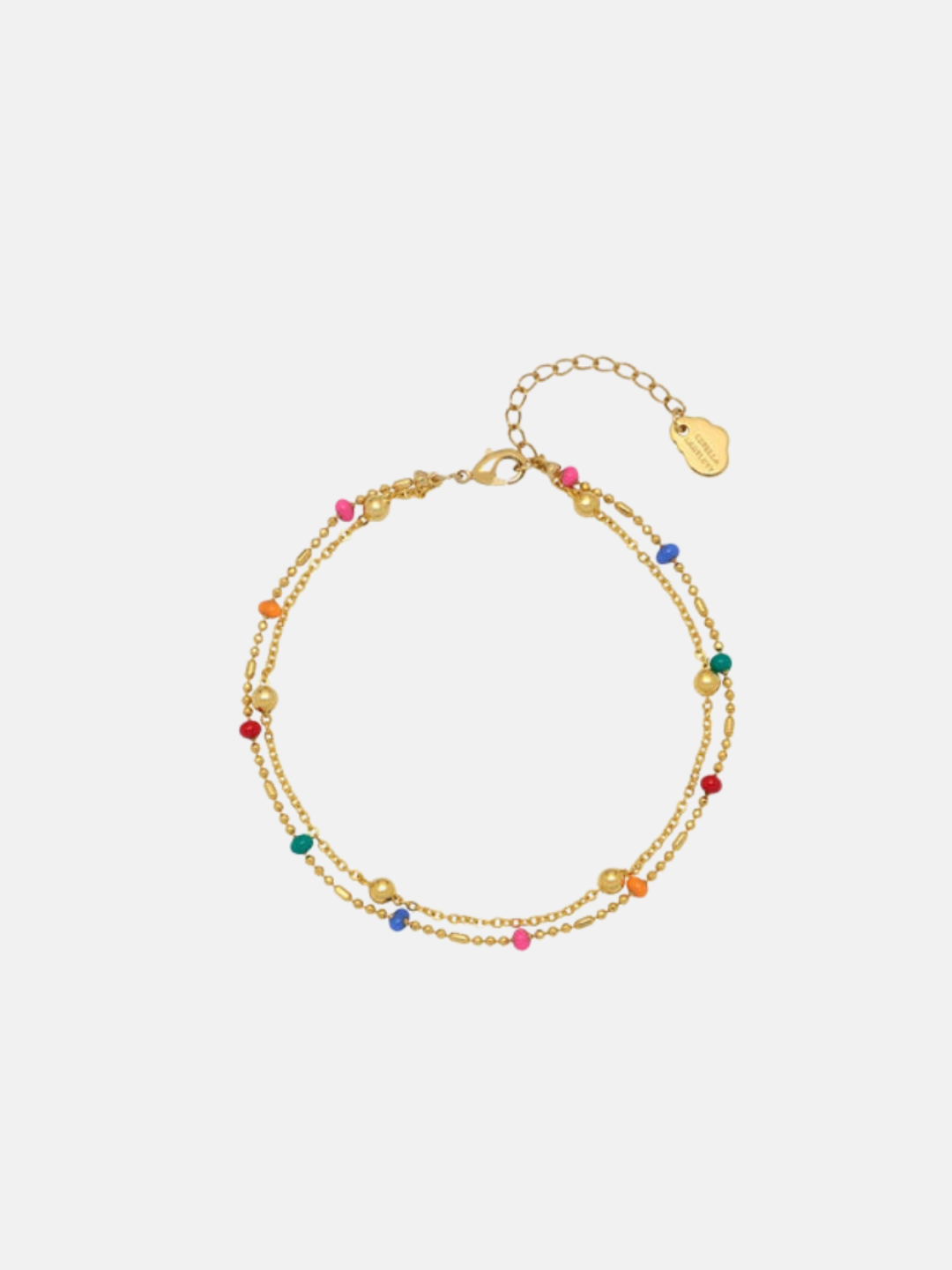 Double Chain Rainbow Enamel Beaded Bracelet