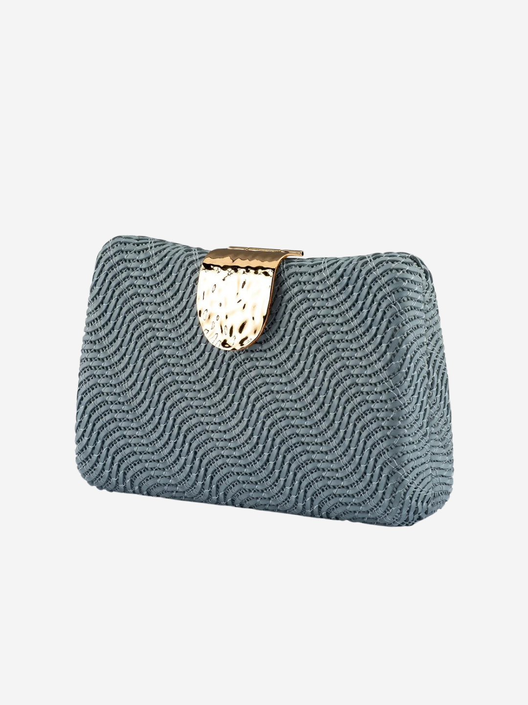 Lindy Woven Clutch- Blue