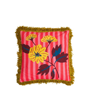 Annette Embroidered Cushion- Cosmo Pink