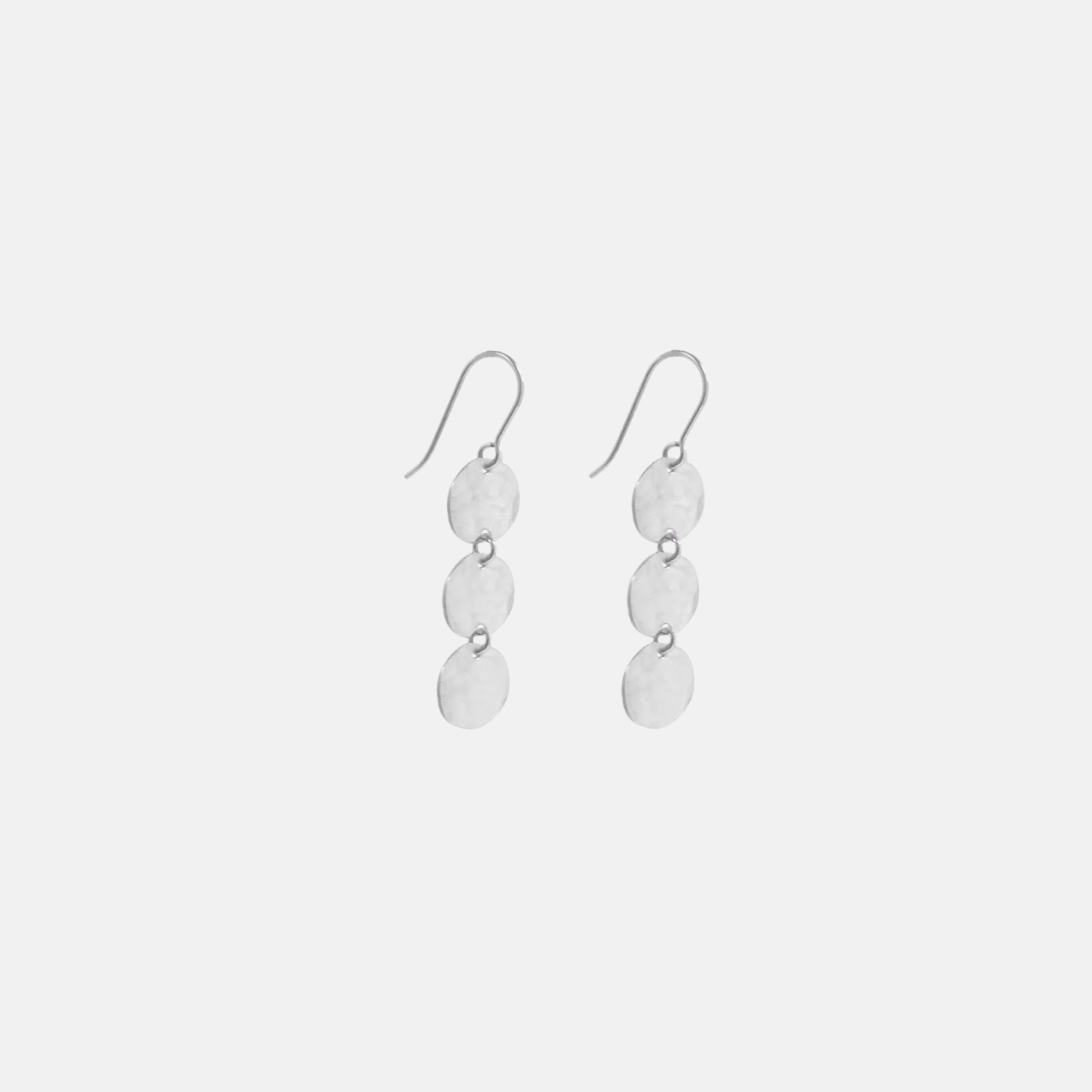Triple Mini Hammered Disc Earring