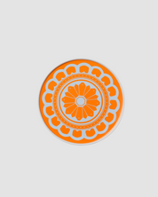 Orange & Blue Flower Plate