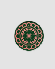 Green & Pink Flower Plate