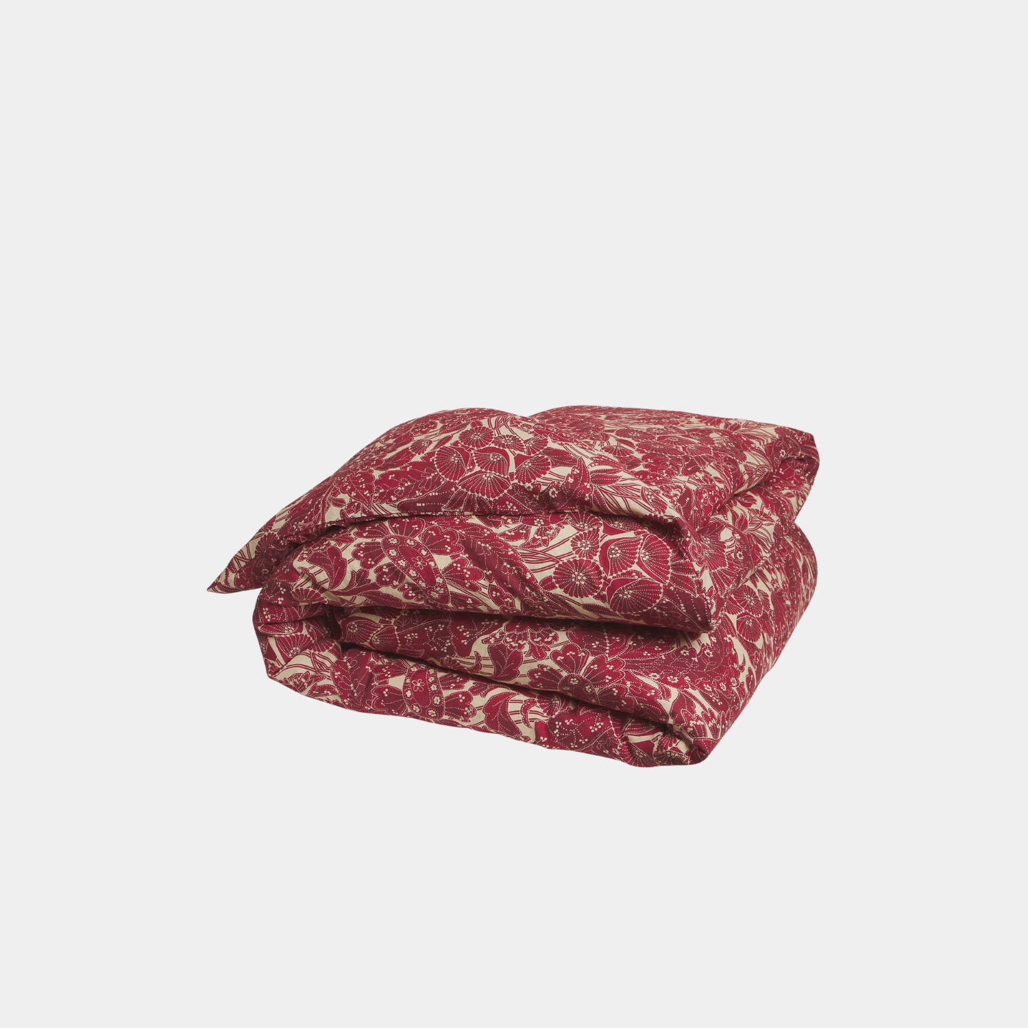 Lucia Linen Quilt Cover - Crimson