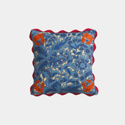 Lucia Embroidered Cushion - Cerulean
