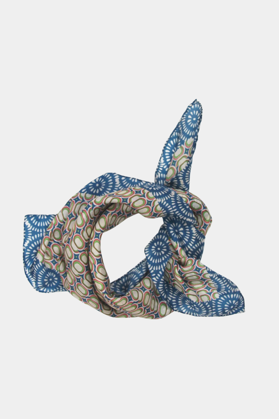 Mini Tempo Blue Silk Scarf - Presence Hamilton