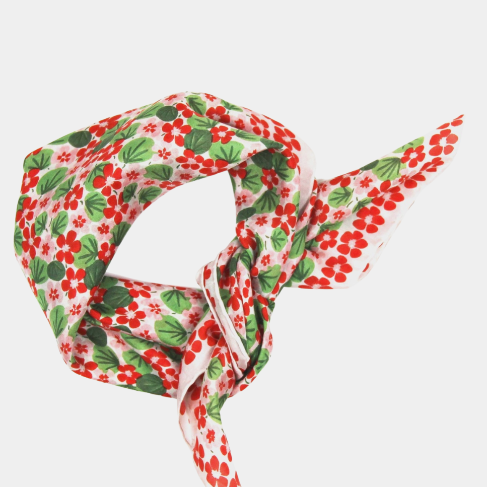 Mini Capucine Orange Silk Scarf - Presence Hamilton