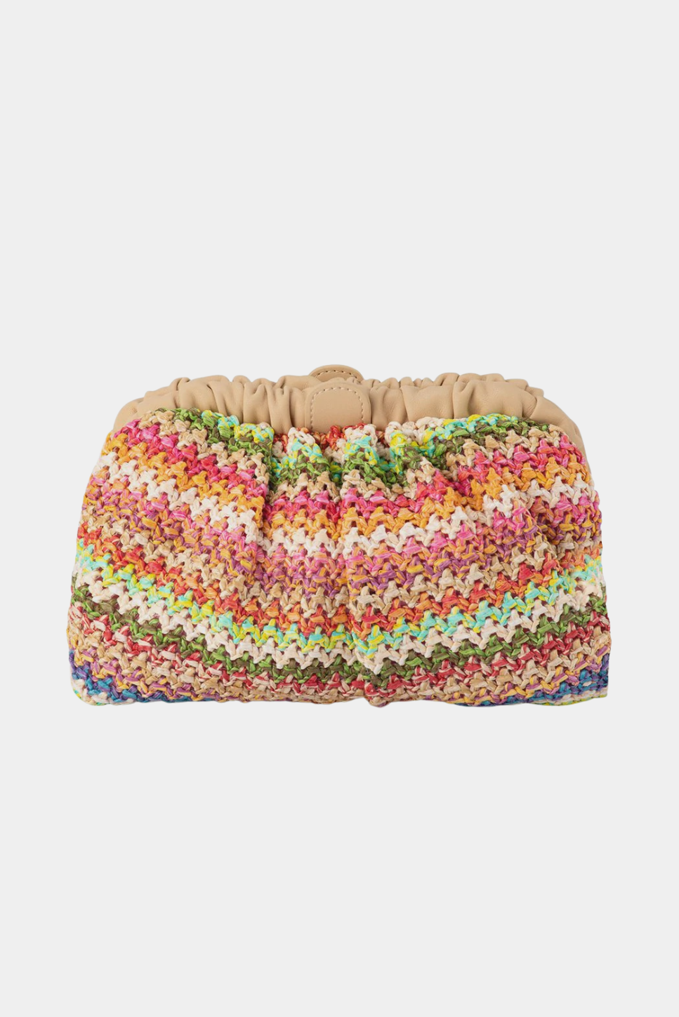 Amalia Pleated Woven Clutch- Multicolour - Presence Hamilton