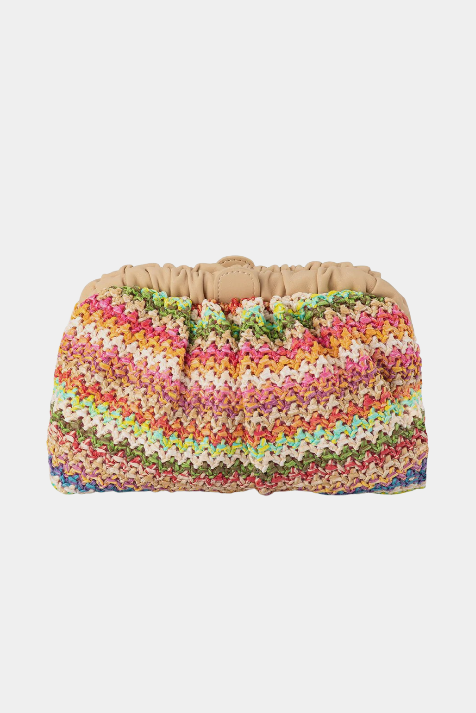 Amalia Pleated Woven Clutch- Multicolour - Presence Hamilton