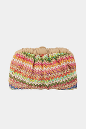 Amalia Pleated Woven Clutch- Multicolour - Presence Hamilton