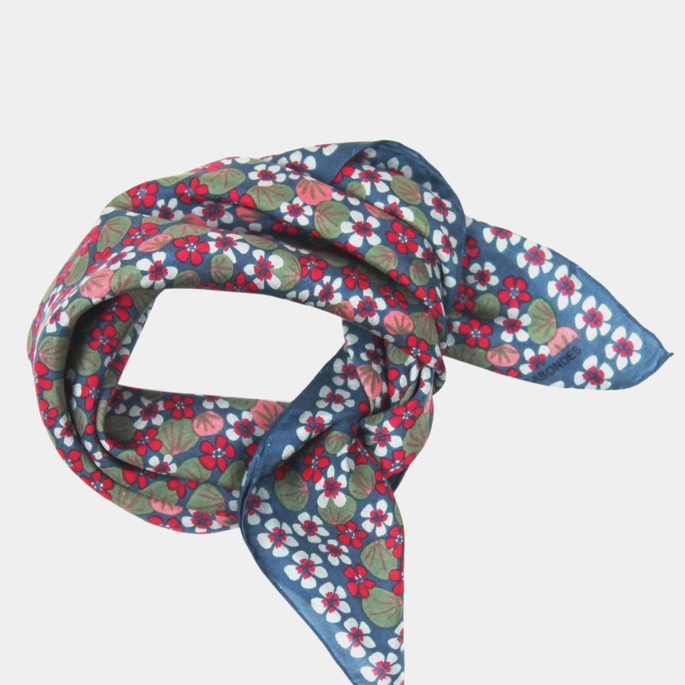 Mini Capucine Gray Silk Scarf - Presence Hamilton