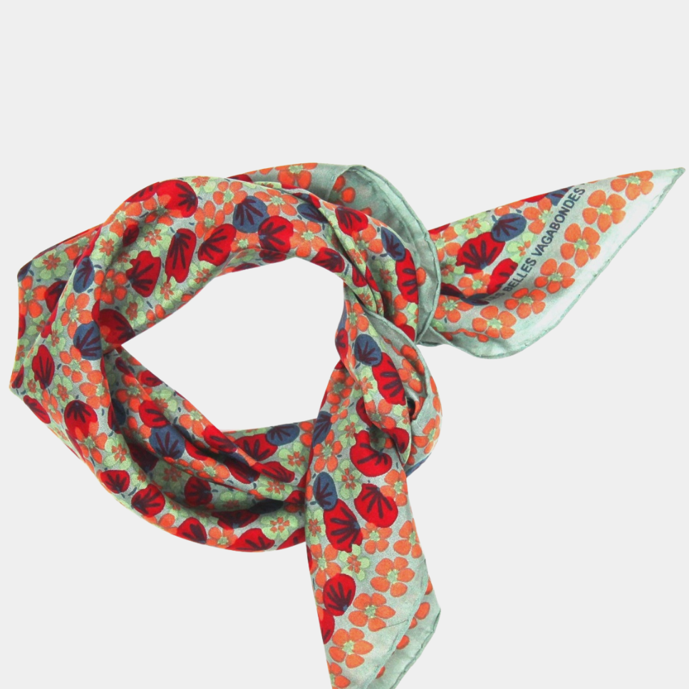 Mini Capucine Beige Silk Scarf - Presence Hamilton