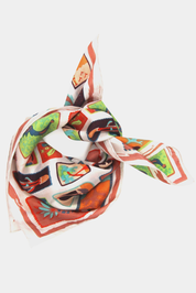 Mini Postcard Orange Silk Scarf - Presence Hamilton