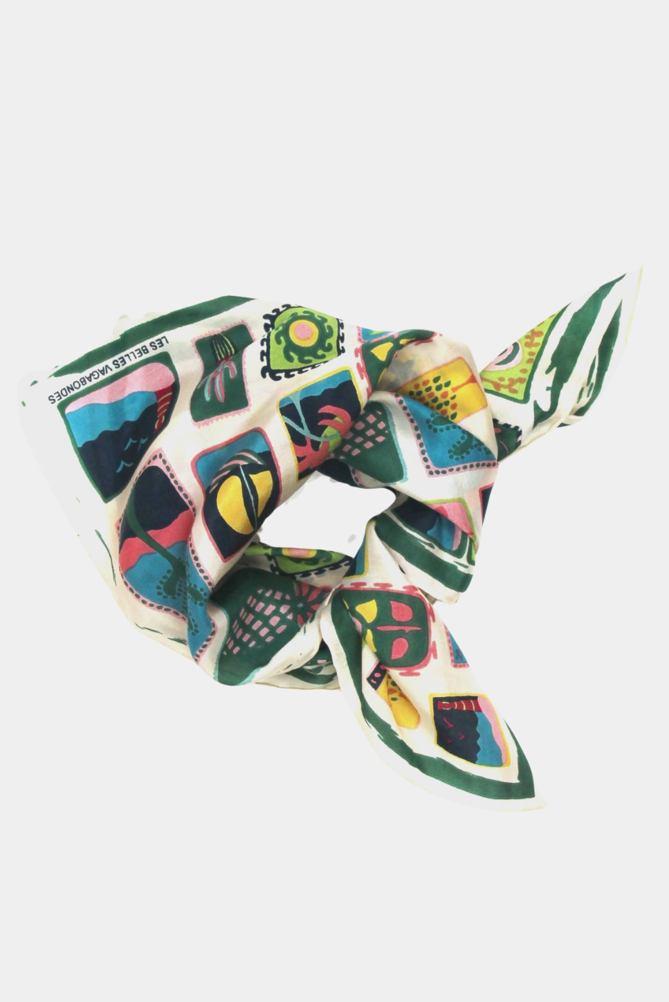 Mini Postcard Green Silk Scarf - Presence Hamilton