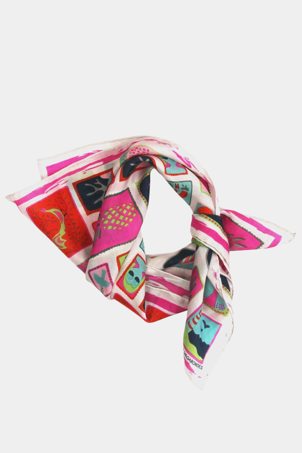 Mini Postcard Fuchsia Silk Scarf - Presence Hamilton