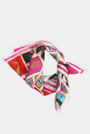 Mini Postcard Fuchsia Silk Scarf - Presence Hamilton