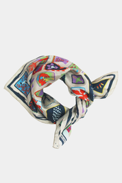 Mini Postcard Marine Silk Scarf - Presence Hamilton