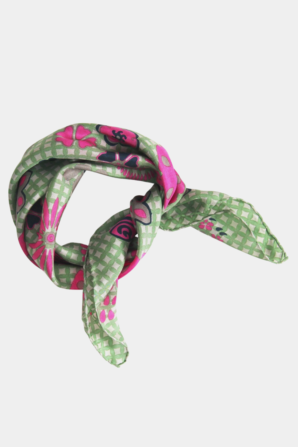 Mini Shippo Khaki Silk Scarf - Presence Hamilton
