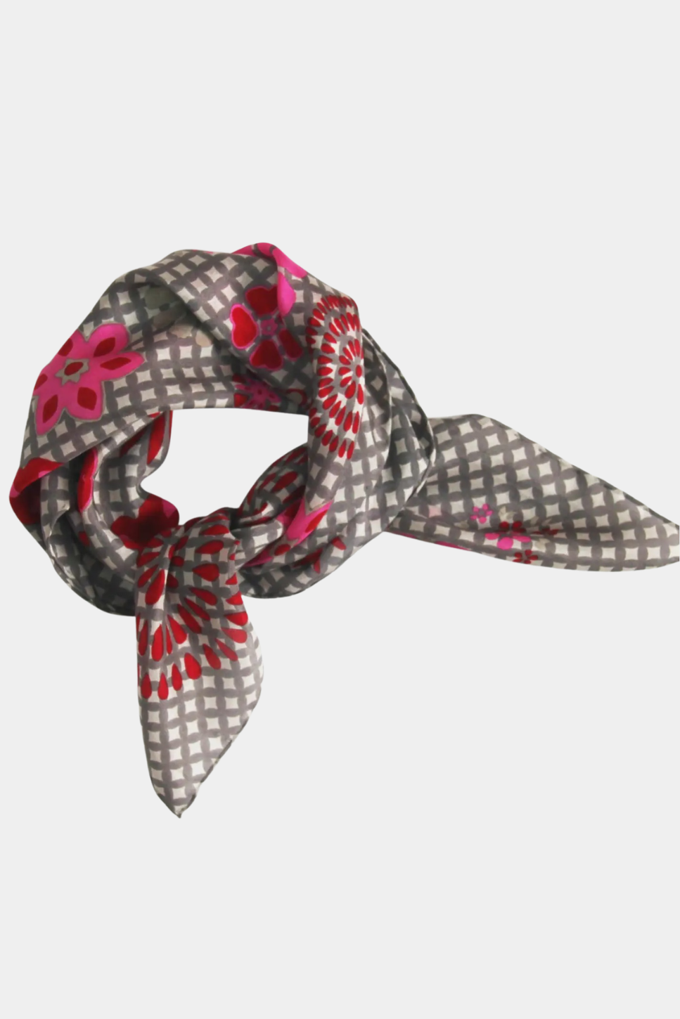 Mini Shippo Brown Silk Scarf - Presence Hamilton