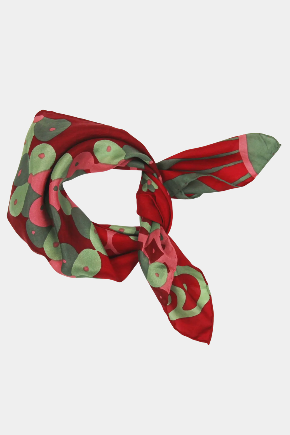 Mini Sakura Red Silk Scarf - Presence Hamilton