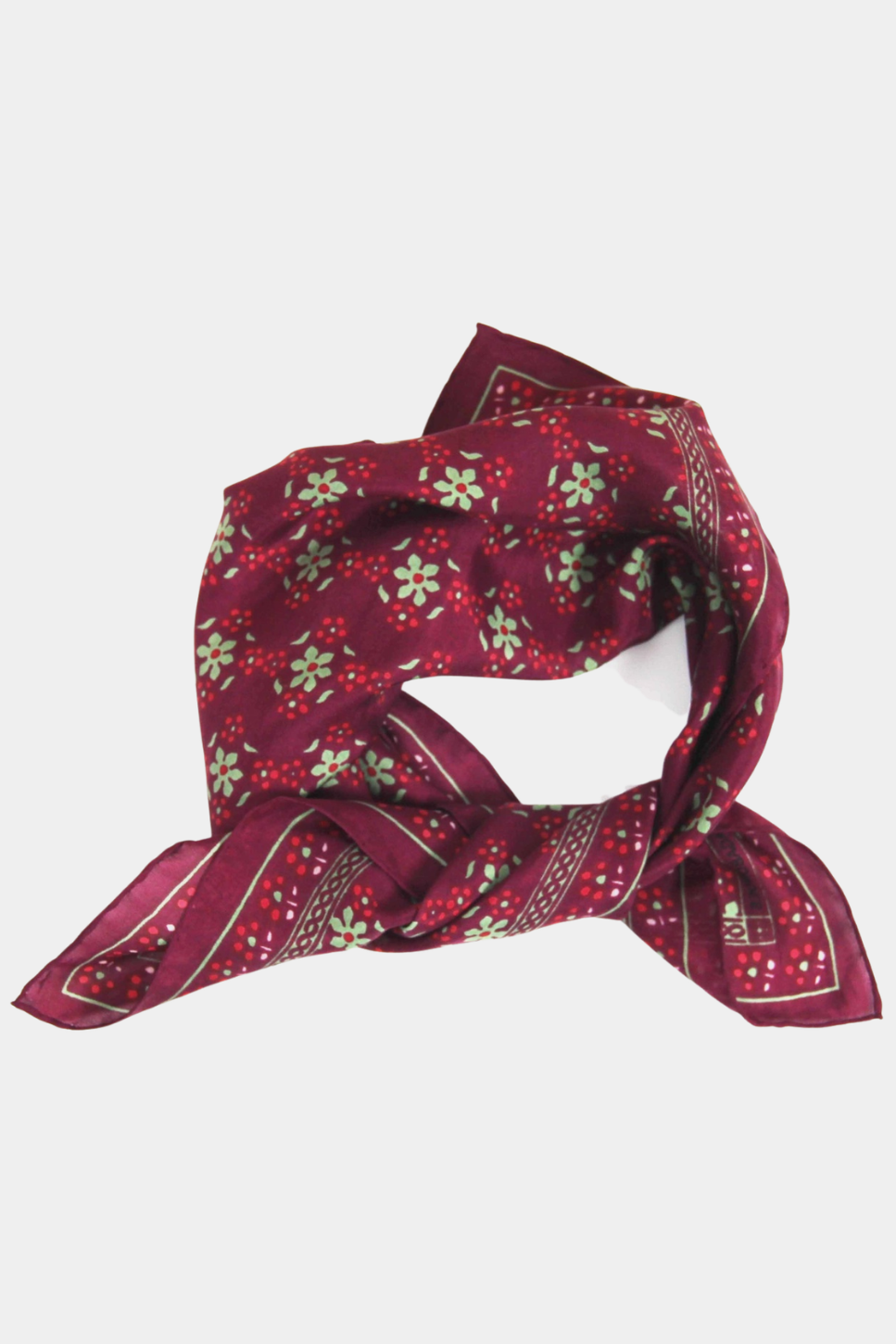 Mini Natasha Bordeaux Silk Scarf - Presence Hamilton