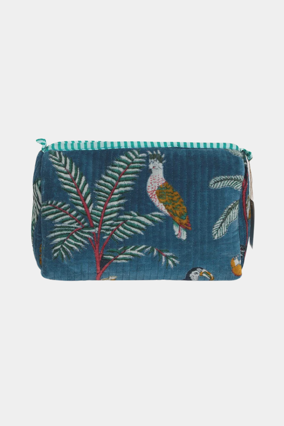 Velvet Pouch - Teal Blue Panther- Large - Presence Hamilton