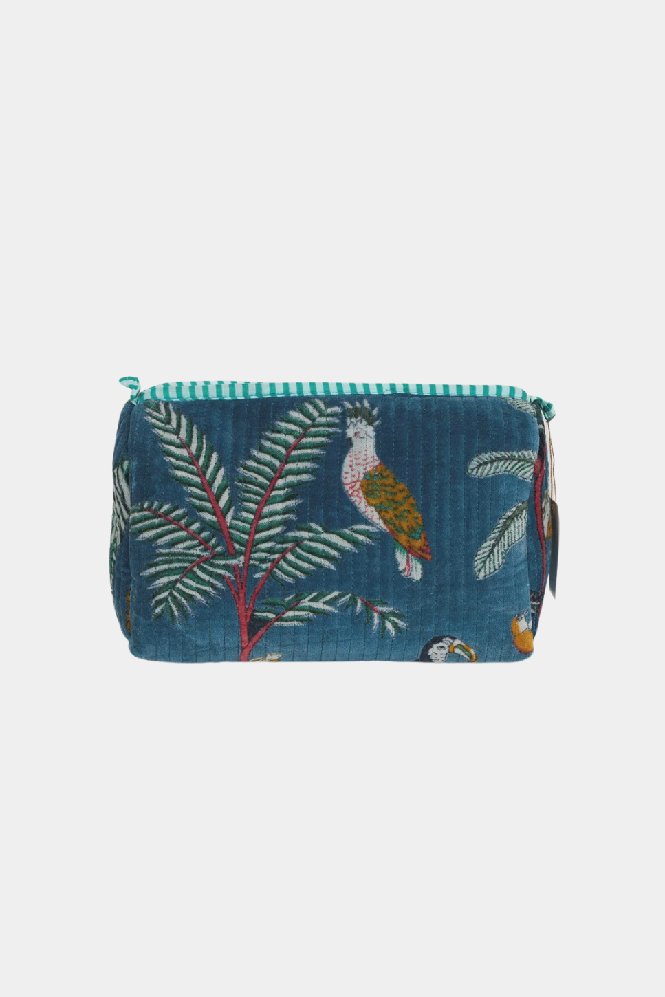 Velvet Pouch - Teal Blue Panther - Medium - Presence Hamilton