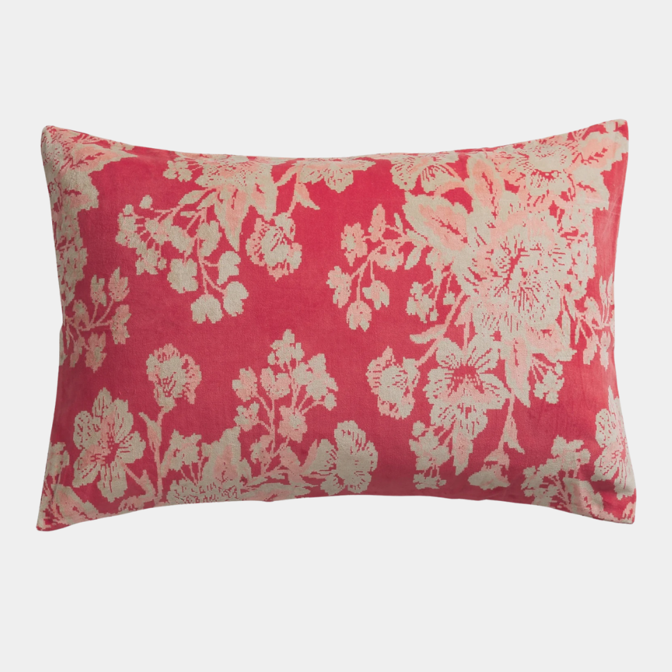 Hazel Velvet Standard Pillowcase- Vermillion - Presence Hamilton