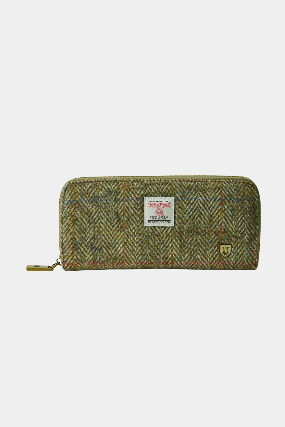 The Long Zip Purse -Chestnut Herringbone - Presence Hamilton