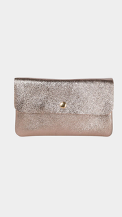 Maison Fanli Leather Clutch Cross Body - Metallic Champagne