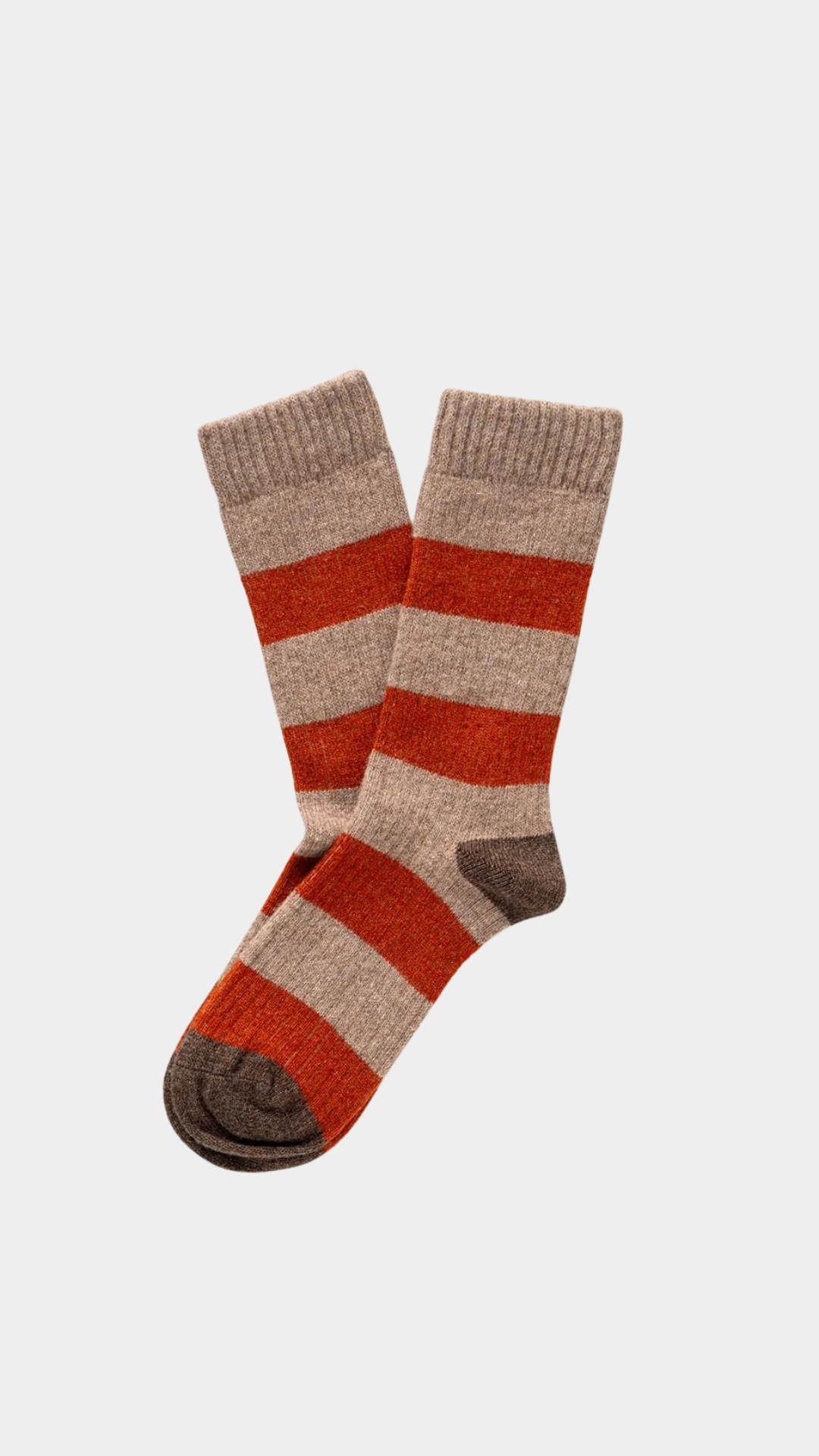 KLUE Merino Wool Sock- Beige & Orange Stripe - Presence Hamilton